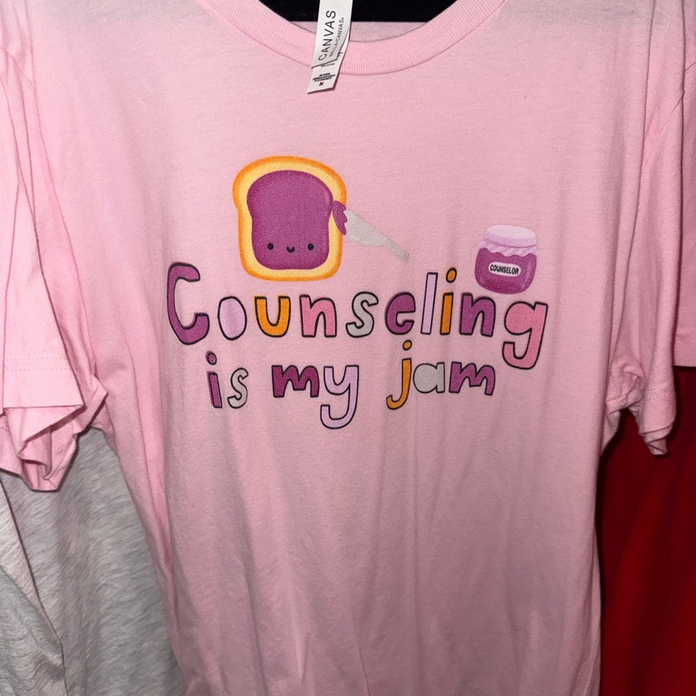 Bella Canvas Pink Graphic Tee - Counseling is My Jam